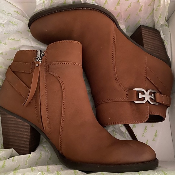 Sam Edelman Brown Leather Ankle Bootie Size 9 New - Picture 5 of 8